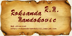 Roksanda Mandoković vizit kartica